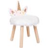 ATMOSPHERA CREATEUR D'INTERIEUR Atmosphera - Sgabello per bambini unicorno in legno e pelliccia bianca, altezza 40 cm