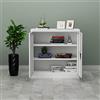 [en.casa] Armadietto da Ufficio (LxPxA): 90 x 40 x 90 cm Ante con Chiusura a Chiave, Mobile in Acciaio per Archivio con 2 Ripiani - Grigio Chiaro