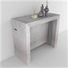 VE.CA.s.r.l. VE.CA - Tavolo Allungabile Mercurio, Made in Italy - Console Allungabile con Porta Prolunghe fino a 3 Metri, 14 Posti Cemento - Moderno Da Sala da Pranzo (14 Posti, Cemento)