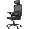 SIHOO M102C Sedia Ergonomica da Ufficio con Braccioli Ribaltabili, Supporto Lombare Regolabile, Design Ergonomico per Scrivania e Uso Domestico - Nero