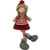 Rebecca Mobili Pupazzo Natale, Gnomo Nordico, Poliestere, Grigio Rosso Bianco, Idea Regalo Natale - Misure: 62 x 20 x 10 cm (HxLxP) - Art. RE6637