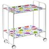 DON HIERRO Carrello da cucina pieghevole bianco con ruote BAUHAUS 2 ripiani