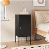 [en.casa] Armadietto in Acciaio Comodino con Anta Apertura Verso Destra e Serratura a Chiave Tavolino da Divano 82 x 35 x 35 cm - Nero