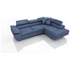 Robin Inspire Saturn Premium Kingston Divano ad angolo con funzione di letto con cassetto per la biancheria e cuscini e Poggiatesta regolabili angolo a destra blu scuro 272 x 200 x 73/90