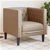 FWIKDUN Chesterfield Poltrona cappuccino in ecopelle con chiusura a bottoni classica e poltrona da club imbottita in ecopelle per una comoda seduta