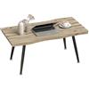 HOMCOM Tavolino da Caffè con Piano d'Appoggio Spesso, Piedini Regolabili, Tavolino Salotto Nordico con Gambe in Acciaio, Tavolo Soggiorno per Casa Ufficio, 100x50x45 cm, Rovere