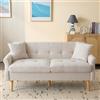 Soweiz Divano doppio imbottito, divano con cuscini spessi, design moderno, mobili imbottiti, tessuto ciniglia, adatto per soggiorno, camera da letto, appartamento, 162 x 74 x 77 cm (beige)