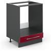 Vicco Mobile per forno da incasso Fame-Line, Bordeaux lucido, 60 cm senza piano di lavoro, per la combinazione con altri moduli della serie Fame-Line