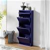 [en.casa] Scarpiera Salvaspazio con 3+1 Contenitori Ribaltabili Portascarpe in Metallo Mobile per Ingresso Giardino Spogliatoio - Blu Notte