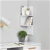 [en.casa] Scaffale Angolare da Parete Design Zigzag con 3 Ripiani Arrotondati Mobile Salvaspazio da Muro 60,9 x 19,5 x 19,5 cm - Bianco