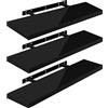 WOLTU Mensola da Muro, Set di 3, Scaffale Sospeso da Parete Libreria Piccola per Soggiorno Cameretta Porta CD DVD, Pannello MDF 90x22,9x3,8cm, Nero, RG9481sz-3