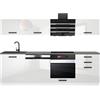 B BELINI GROUP Belini cucina 240 cm Linda, senza piano di lavoro, bianco molto lucido