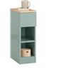 SoBuy Comodino camera da letto Stretto, comodino con cassetto e 2 ripiano, comodini per camera da letto e soggiorno, Tavolino da letto Verde L20 x P35 x A61 cm FBT111-GR