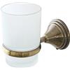 Inbagno Porta spazzolino da Denti a Muro, in Vetro Satinato Finitura Bronzo, Include Kit per Fissaggio Serie Iris