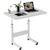 Chleby Scrivania con ruote, Scrivania per computer con ruote, scrivania regolabile in altezza, per camera da letto, soggiorno e cameretta dei bambini, 60x40cm Bianco