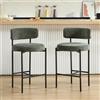 Relbiety Set di 2 Sgabelli da Bar in Chenille Stile industriale Verde