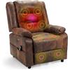 Asukale Electric Recliner Chair TV Armchair Poltrona massaggiante con riscaldamento funzione reclinabile (Brown)