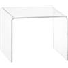 Cavinato acrylics - Tavolino Basso in Plexiglass Trasparente - Supporto a Ponte 35 x 33 x H. 26,5 cm