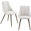 [en.casa] Set di 2 Sedie Imbottite con Rivestimento in Tessuto Poltroncine da Sala da Pranzo con Gambe in Metallo per Cucina Soggiorno Studio - Beige