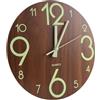 Jrifedptry Orologio da parete luminoso grande, 30,5 cm, in legno, silenzioso, senza ticchettio, orologio da parete per cucina per interni ed esterni soggiorno