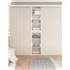 Aeovot Tenda per Cabina Armadio Aperto, Tenda Antipolvere per Scaffale Personalizzata, Tende Scorrevoli per Armadietti Cucina Scarpiera Libreria con Guide di Scorrimento Autoadesive(Beige)