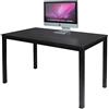 DlandHome Scrivania da Tavolo 120x60cm Compatta Robusta Scrivania da Ufficio Scrivania per Sala riunioni Scrivania da Lavoro, Nero