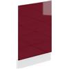 Vicco Pannello frontale R-Line, Rosso lucido, 45 cm senza piano di lavoro, per la libera combinazione all'interno di sistemi cucina modulari