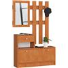 AKORD | Guardaroba Completo 2 Pezzi | Scarpiera con Piano e Cassetto 90 x 70 x 25 cm | e Appendiabiti a Muro con Specchio 90 x 100 cm | Set Completo Ingresso | Peso 39 kg | Ontano