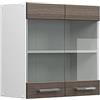Vicco Mobile da cucina in vetro R-Line, Grigio nobile, 60 cm, per la libera combinazione all'interno di sistemi cucina modulari