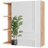 Vicco Armadietto a specchio Fynn, Rovere dorato, 62 x 64 cm | per montaggio a parete con ripiani aperti
