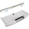 BIUDECO Vassoio per Tastiera sotto la Scrivania Regolabile Ergonomico in ABS con Binario Scorrevole Silenzioso Set Supporto Cassetto Estraibile Bianco per Ufficio e Casa