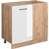 Vicco Mobile ad angolo cucina R-Line, Bianco lucido, 86 cm