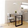 AKKE Tavolo da Pranzo Cucina Grigio chiaro 90x60cm