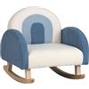 COSTWAY Sedia a Dondolo per Bambini con Gambe in Legno Massello, Poltrona per Bambini di 3-5 Anni, Divanetto Singolo Imbottito per Cameretta, 50,5 x 49 x 50,5 cm, Portata 50 kg (Blu)