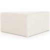 Deshome Pouf poggiapiedi 83x83x44 cm stoffa Idrorepellente: Pouf design moderno per divano soggiorno camera da letto, Puff poggiapiedi, Pouffe salotto Minerva (Bianco crema)