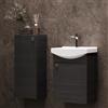 Planetmöbel Set di mobili da bagno lavabo con mobiletto 45 x 60 x 33 cm con armadio midi 32 x 75 x 23 cm per WC ospiti, antracite