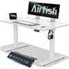 Airfish Scrivania Elettrica Regolabile 120x60cm USB Funzione di Memoria, Standing Desk Anti-Collisione, Altezza 73-118cm, Bianca