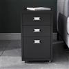 [en.casa] Cassettiera da Ufficio con Rotelle 48 x 28 x 41 cm Organizzatore da Ufficio a 3 Cassetti Mobile Contenitore in Acciaio - Nero opaco