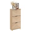 SoBuy Scarpiera Ingresso - Scarpiera Salvaspazio Slim Legno, Grande Capacità per Scarpe Fino a Taglia 47, Design Nordico Moderno, Ideale per Corridoio, Ingresso, Famiglia, 60x24x120cm, FSR213-N