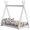 [en.casa] Letto per Cameretta a Forma di Capanna Letto Tipi per Bambini Struttura in Legno di Pino in Stile Montessori 70 x 140 cm Bianco
