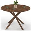 IDMarket - ALIX Tavolo da pranzo rotondo per 6 persone, gamba a ragno, noce 110 cm