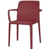 Connubia Sedia Modello Bayo con BRACCIOLI in Polipropilene Set 4 Pezzi - Disponibile in 7 Colori - CALLIGARIS (Rosso OSSIDO Opaco)