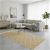 Jimri Fashion4Home Tappeto a pelo corto, boho Kelim, per soggiorno, camera da letto e cucina, per corridoio, cameretta dei bambini, trio-oro bianco, 80 x 150 cm