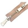 Elegantyl 5# Doppi cursori 60/70/80/90/100/120/150cm Chiusura Automatica Cerniera in Metallo Dorato per Accessori da Cucito per Indumenti, 70cm