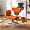 Newtral FX-FF Sedia da Ufficio con/senza Braccioli Regolabile, Sedia Trucco, Poltrona Scrivania Girevole Office Chair con Ruote Gomma, Oscillazione 90-100-117° Bloccabile (FREEDOM-X-FF, Arancione)