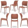 REDÒKASA Set 6 sedie in polipropilene MADE IN ITALY ORBITA, impilabile, resistente ai raggi UV, design moderno, ideale per sala da pranzo, cucina, sala d'attesa, bar, ristoranti o giardino (6, Terracotta)