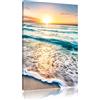 Pixxprint Mare al Tramonto Stampa su Tela 100x70cm Artistica murale