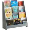 SoBuy Libreria Montessoriana per Bambini Scaffale Portagiochi Libreria da Terra Portariviste con 4 scomparti Porta Giochi Bambini Contenitori Grigio 80x30x88 cm KMB32-HG