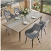 STOOLINK Set di 4 Sedia da Cucina, Sedia Sala da Pranzo in Velluto, Sedie Soggiorno Imbottita dal Design Moderno, Sedie da Sala da Pranzo con Schienale Ritagliato per Cucina - Grigio