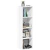 Baroni Home Libreria a Cubi Componibile, Scaffale Modulare Multiuso per Soggiorno, Camera e Ingresso, Design Moderno, Montaggio Semplice Bianca 4 Ripiani, 24x31x106cm